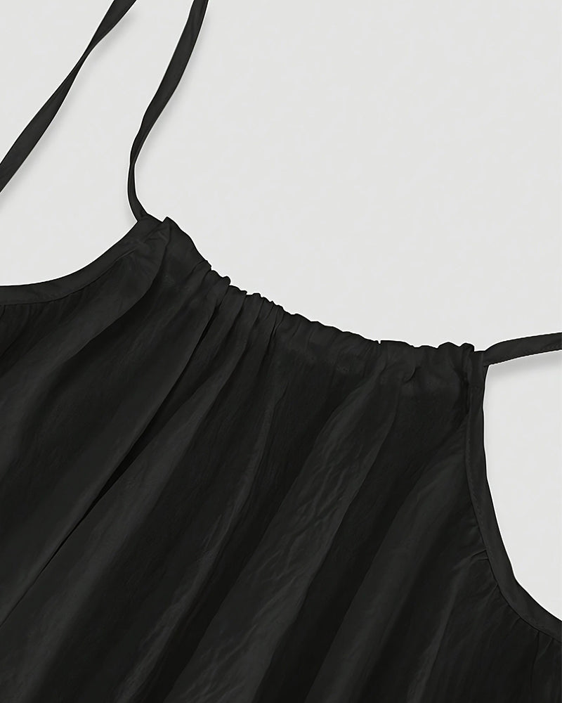 Women's Solid Color Cami Lounge Dress, Elegant Sleeveless Long Dress for Summer